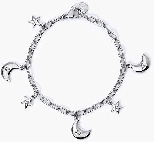 2JEWELS BRACCIALE IN ACCIAIO A CATENA PER DONNA CON CIONDOLI LUNA 232346