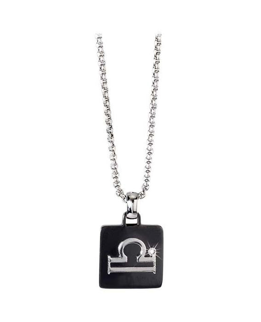 Collana in acciaio e pvd nero segno zodiacale bilancia 2JEWELS uomo