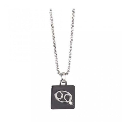Collana girocollo in acciaio ip nero segno zodiacale cancro 2JEWELS uomo