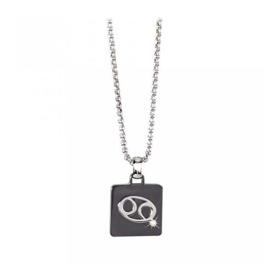 Collana girocollo in acciaio ip nero segno zodiacale cancro 2JEWELS uomo