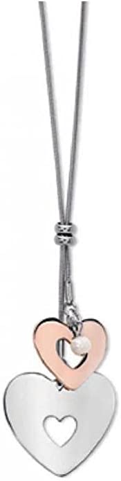 2JEWELS collana per donna in acciaio con ciondoli cuore regolabile 251608
