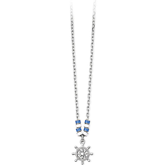 Collana girocollo in acciaio con smalto turchese timone 2JEWELS uomo