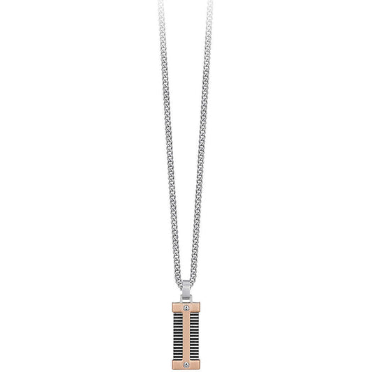 2JEWELS COLLANA IN ACCIAIO DA UOMO 50 CM 251705 piastrina oro rose'