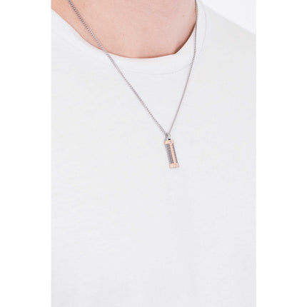 Collana Uomo 2Jewels Acciaio 316L PVD Oro Rosé Techno City Piastrina 50cm 251705