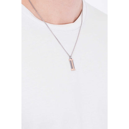2JEWELS COLLANA IN ACCIAIO DA UOMO 50 CM 251705 piastrina oro rose'