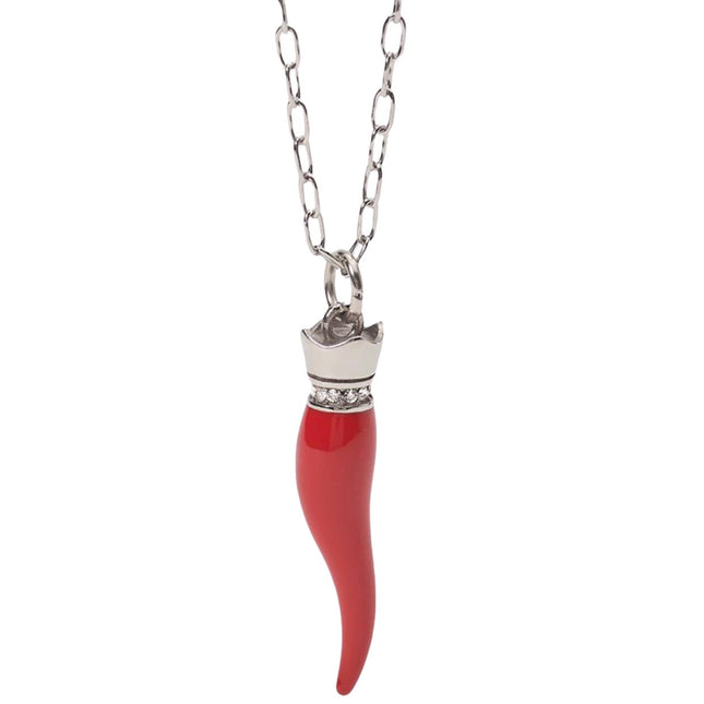 Collana Donna 2Jewels Acciaio Cornetto Rosso Smaltato Portafortuna 251797