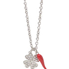 Collana Donna 2Jewels 251800 Acciaio Cornetto Quadrifoglio Portafortuna