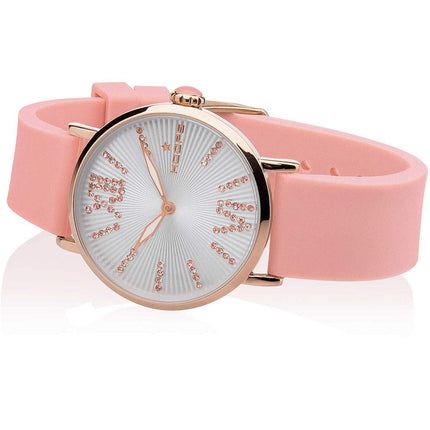 Orologio Donna Hoops Silicone Rosa Cassa Acciaio Gold 38mm
