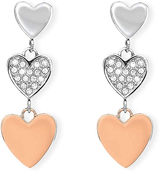 2JEWELS ORECCHINI PENDENTI PER DONNA IN ACCIAIO CON CUORE 261223