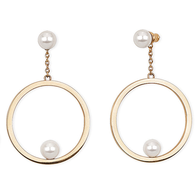 Orecchini Cerchio Donna Acciaio Oro con Shell Pearl 2Jewels 261247