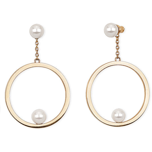 2JEWELS ORECCHINI ACCIAIO CON SHELL PEARL PER DONNA A CERCHIO COLORE ORO 261247