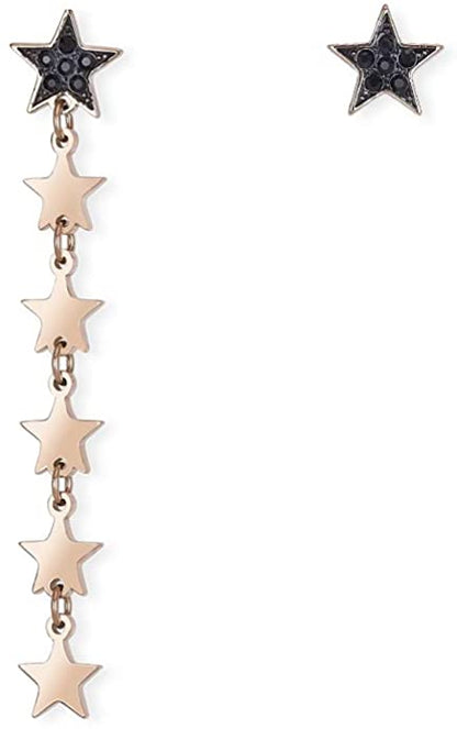 2JEWELS ORECCHINI PER DONNA IN ACCIAIO ROSA E CRISTALLI NERI STELLA 261270