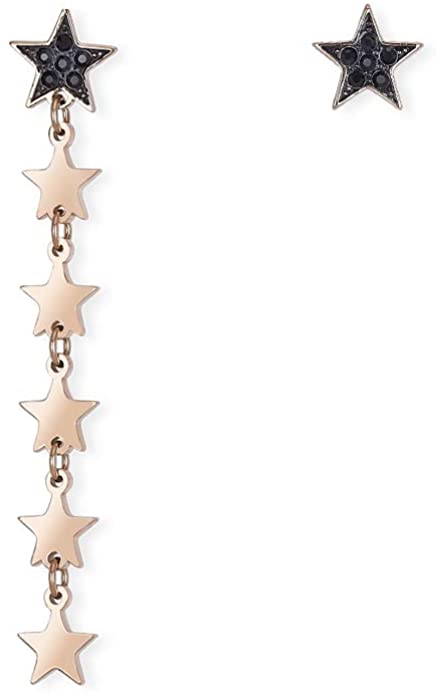 2JEWELS ORECCHINI PER DONNA IN ACCIAIO ROSA E CRISTALLI NERI STELLA 261270