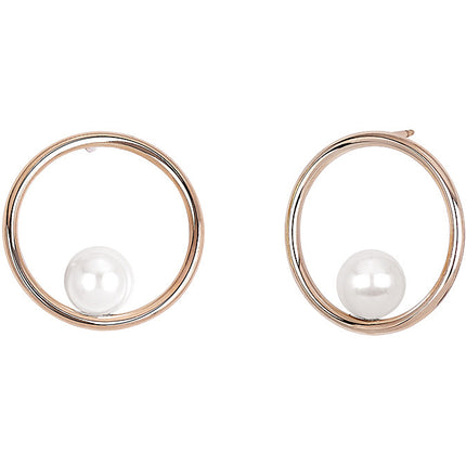 Orecchini 2JEWELS Donna Cerchio Acciaio Rosé Perla 261273