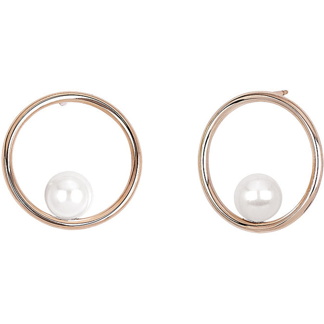 Orecchini 2JEWELS Donna Cerchio Acciaio Rosé Perla 261273