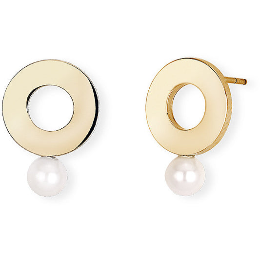 2JEWELS ORECCHINI PER DONNA IN ACCIAIO DORATO CON PERLA 261287