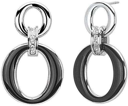 2JEWELS ORECCHINI PENDENTI PER DONNA IN ACCIAIO E SMALTO NERO 261320