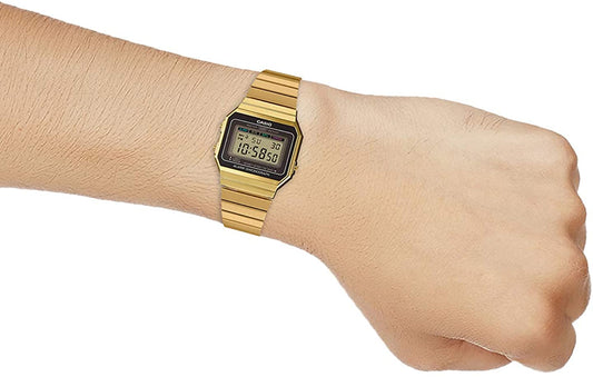 CASIO OROLOGIO DA POLSO AL QUARZO VINTAGE IN ACCIAIO DORATO A700WG-9ADF