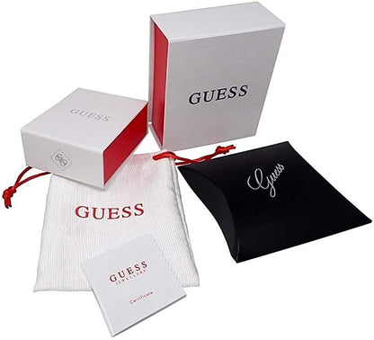GUESS collana in acciaio dorato per donna con ciondolo cuore e strass UBN79035