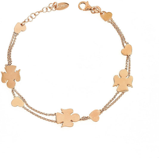 AMEN bracciale doppio filo da donna gioielli rosa angelo custode trendy cod. BR2AHR