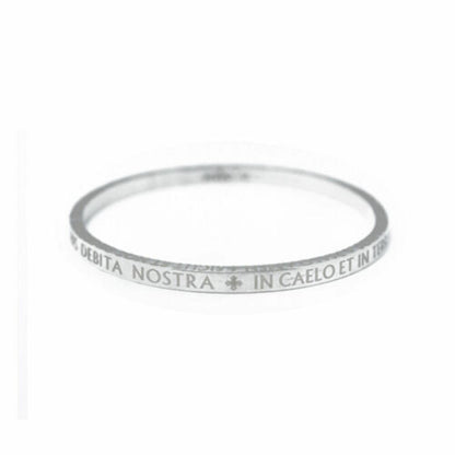 AMEN bracciale rigido tipo schiava con preghiera Padre Nostro latino cod. BRPNB-S