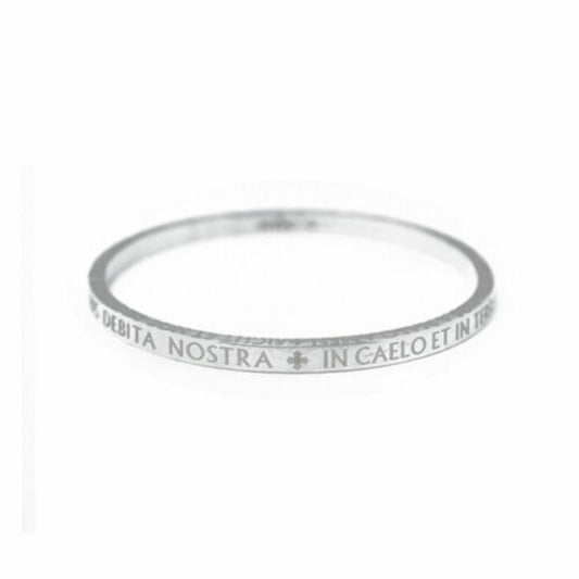 AMEN bracciale rigido tipo schiava con preghiera Padre Nostro latino cod. BRPNB-S