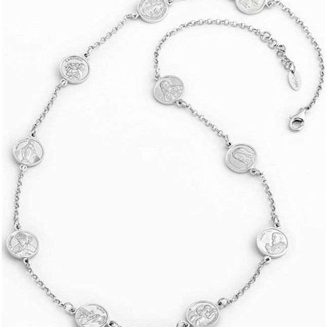 Collana Unisex Amen COSA50 Argento Medagline Santi Stile Sacro Regolabile