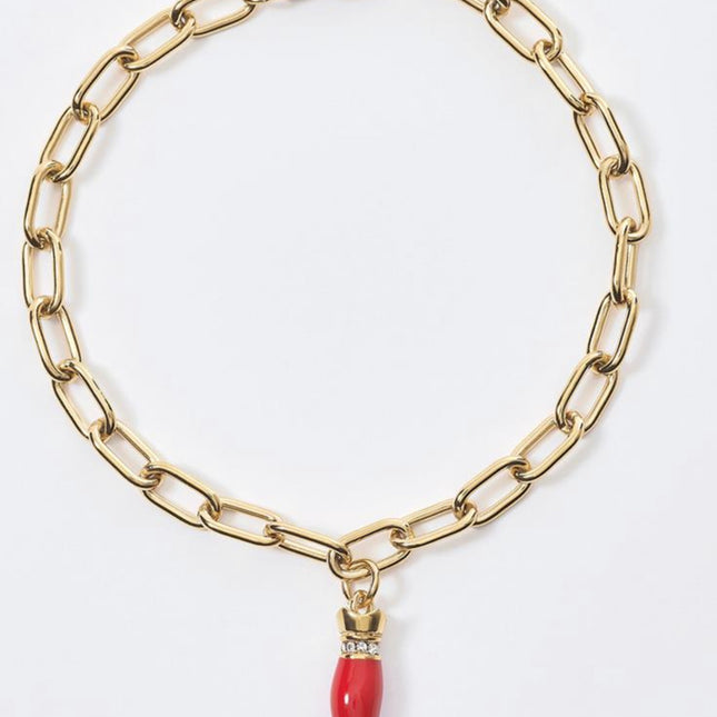 Bracciale Donna 2Jewels Acciaio Gold Cornetto Rosso Portafortuna 232309