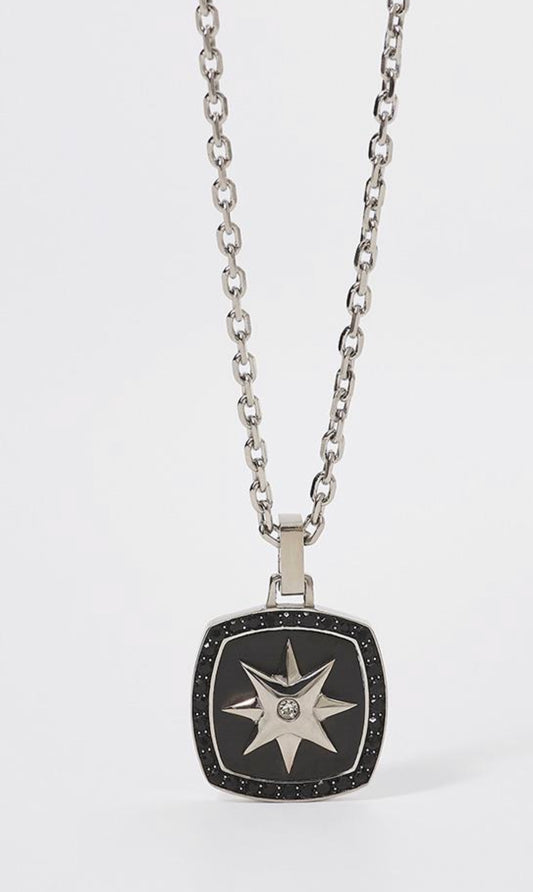 Collana in acciaio 316L ipoallergenico con cristalli JEWELS uomo ciondolo