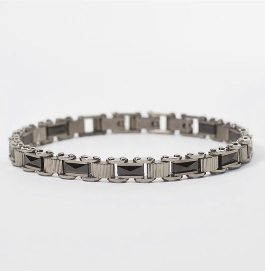 2Jewels Bracciale In Acciaio e Ceramica Per Uomo Regolabile