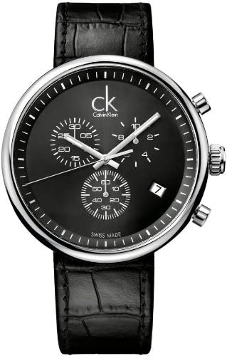 CALVIN KLEIN orologio uomo CRONOGRAFO polso pelle nero K2N281C1