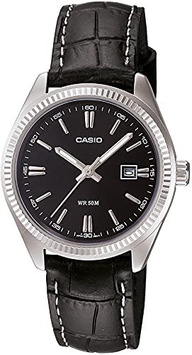 Casio orologio da polso per donna in stile classico con cinturino in pelle LTP-1302L-1A