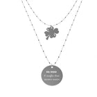 Collana Donna 10 Buoni Propositi N9834S/N Acciaio Doppio Filo Quadrifoglio