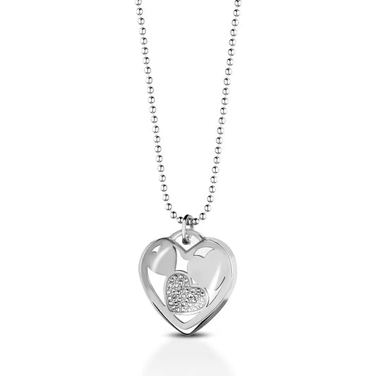 Collana da donna in acciaio e ciondolo cuore lunga OPSOBJECTS opscl482