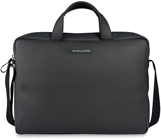 BORSA UFFICIO IN ECOPELLE DI COLORE NERO CON TRACOLLA PT432191