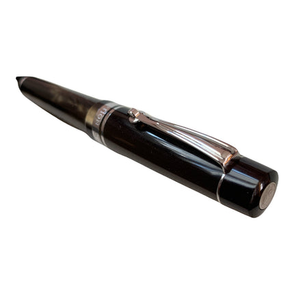 Penna Roller Officina Italiana Resina Bronzo Quadrifoglio Argento Portafortuna