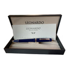 Penna Roller Officina Italiana Blu Navy Resina Quadrifoglio Argento Portafortuna