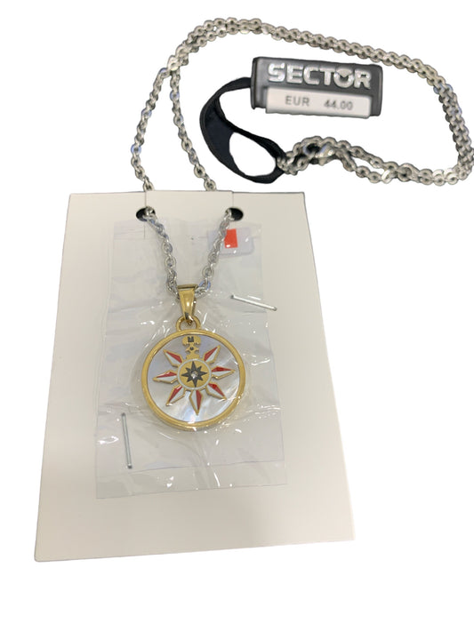 SECTOR COLLANA IN ACCIAIO CON CIONDOLO ROSA DEI VENTI SADQ05