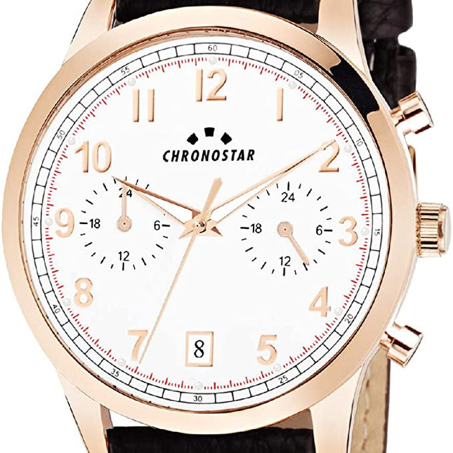 Orologio Uomo Chronostar Acciaio PVD Oro Pelle 47x40mm R3751269001