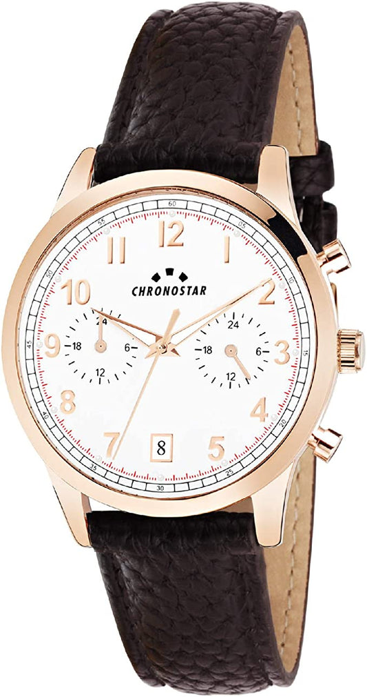 CHRONOSTAR BY SECTOR orologio multifunzione in acciaio gold e pelle R3751269001