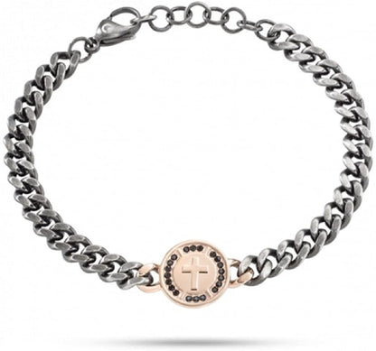 SECTOR BRACCIALE IN ACCIAIO ANTICATO SERIE STRONG E PVD ROSA CM22 SAIJ02