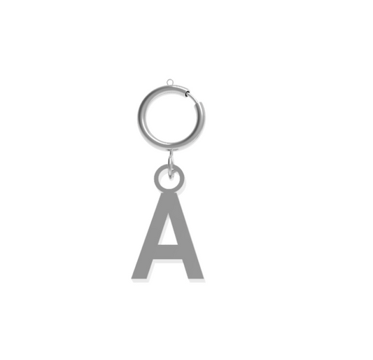 Charm Lettera Iniziale 10BuoniPropositi Pendente Acciaio Silver con Gancio