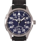 Orologio Uomo Lorenz 030227BB Aviatore Quarzo Cinturino Cordura Nero 100M
