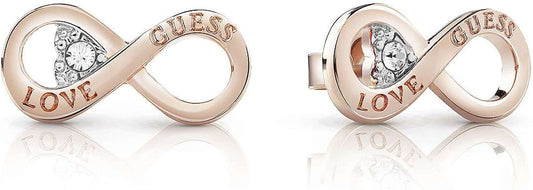 GUESS orecchini a lobo per donna in acciaio rosa infinito UBE85011